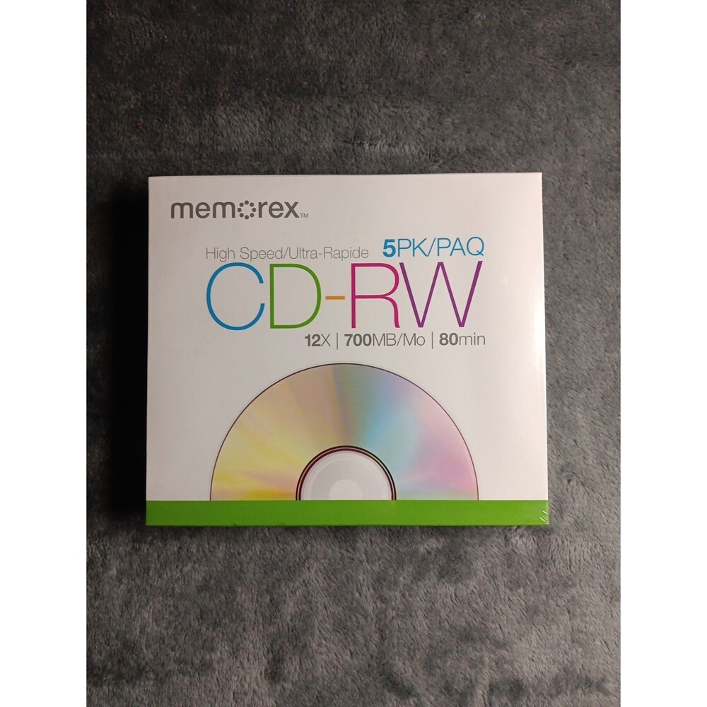 MEMOREX CD-RW 5-Pack   12x/700 MB/80 Min  Unopened